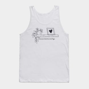 Sincronisity Black &White Hand drawn shelf Tank Top